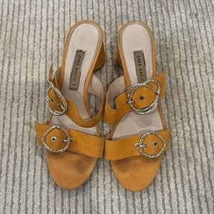 Zara orange heel sandal size 38, worn once